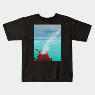 Steaming Vessel By The Ocean Kids T-Shirt